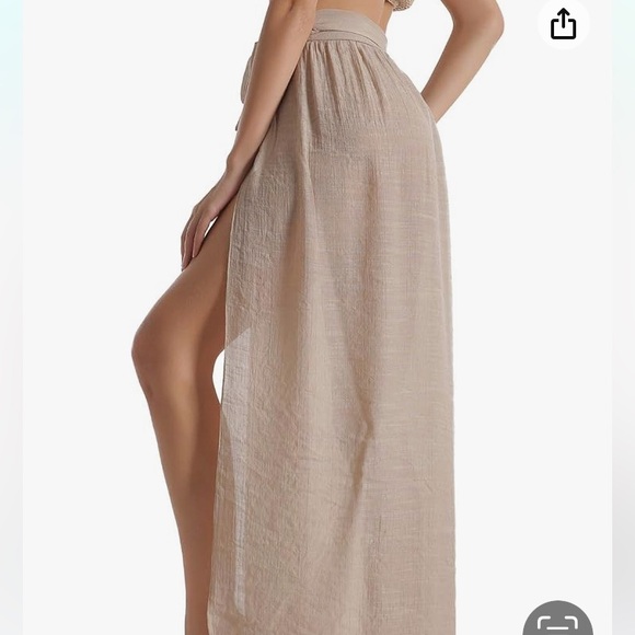 NWT DOSE khaki semi sheer swim cover-up one size 4–12 - Picture 6 of 12